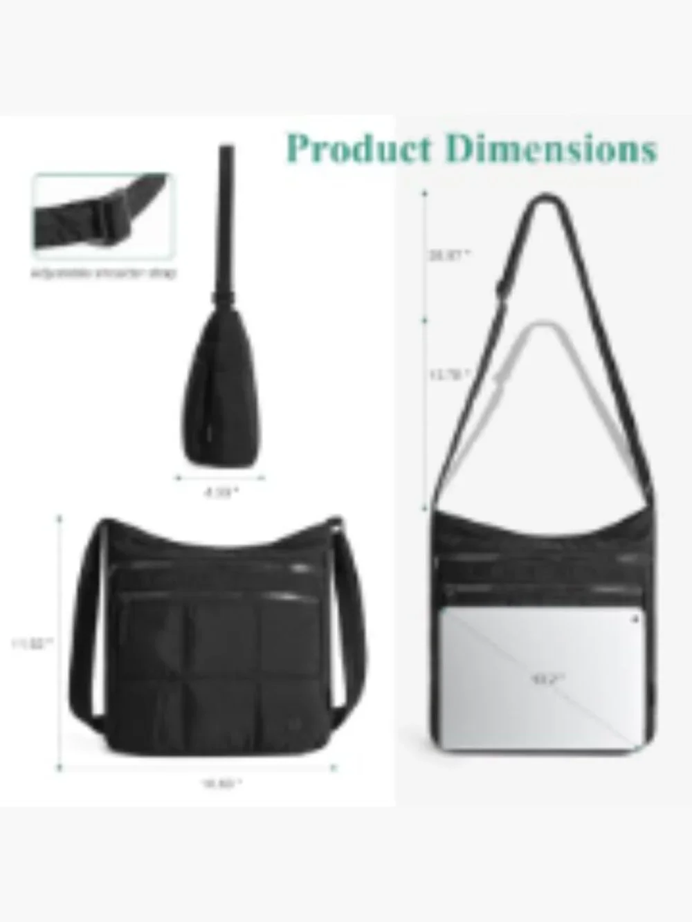 Nylon Quilted Crossbody Bag for Women, Lightweight Puffer Shoulder Purse with